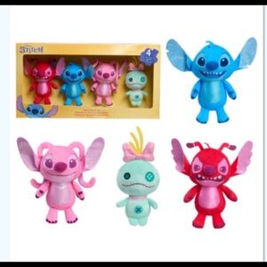New! Disney Lilo & Stitch Plush Collector Set. Stitch, Angel, Leroy, and Scrump.